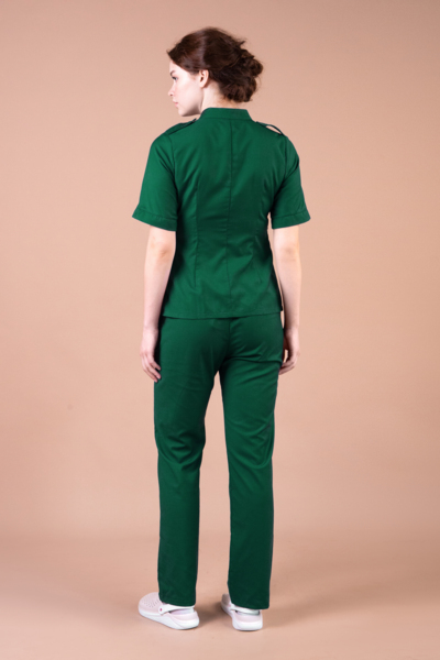 Рубашка женская на молнии TZ400, зеленый, 44 - фото 2