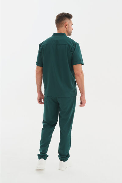 Рубашка мужская на молнии Тезис TZ700, зеленый, 48 - фото 3