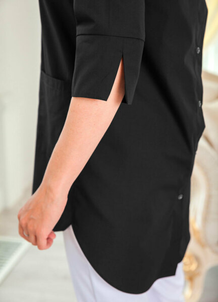 Рубашка женская на кнопках, черный, 44 - фото 2