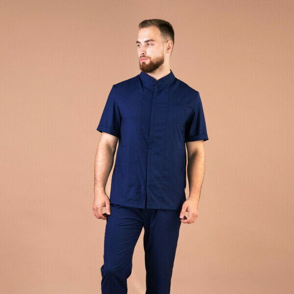 Рубашка мужская на молнии Тезис TZ700, темно-синий, 54 - фото 1