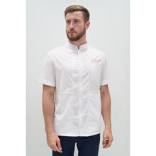 Рубашка мужская на молнии Тезис TZ700, принт "LAZER", белый, 46