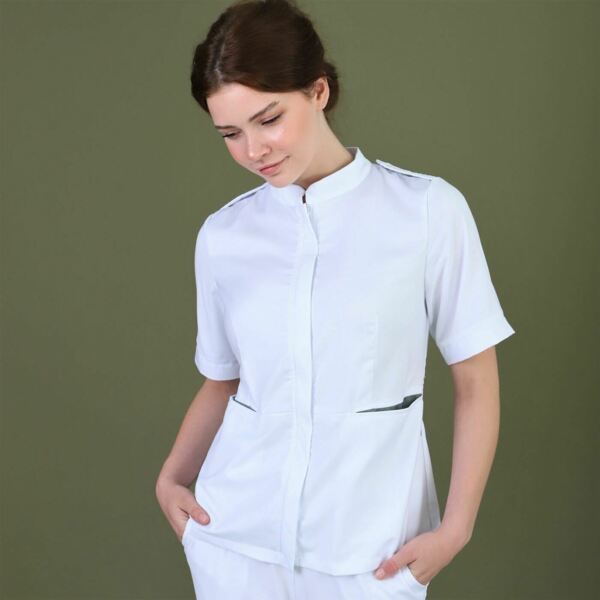 Рубашка женская на молнии TZ400, белый, 54 - фото 1