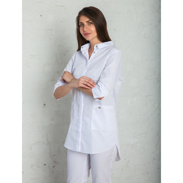 Рубашка женская на кнопках, белый, 42 - фото 0