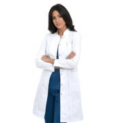 Халат женский BS813 на кнопках, белый, 46