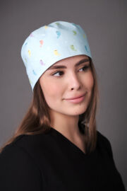 Шапочка медицинская Тезис TZ002, принт "Морские котики", голубой
