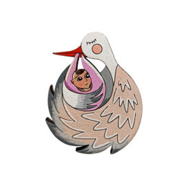 Значок "Аист", розовая пеленка