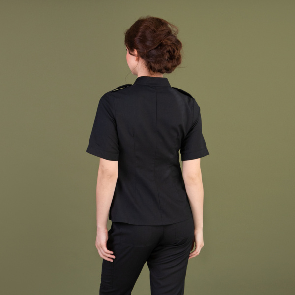 Рубашка женская на молнии TZ400, черный, 46 - фото 2