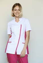 Блуза женская «Венеция», белый/фуксия, 46