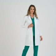 Халат женский Тезис TZ815 на пуговицах, белый, 54