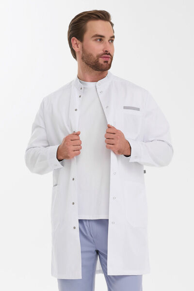 Халат мужской на кнопках Тезис TZ810, белый, 50
