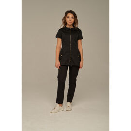 Туника женская Dr. Nice на молнии, с воротником, черный, 42