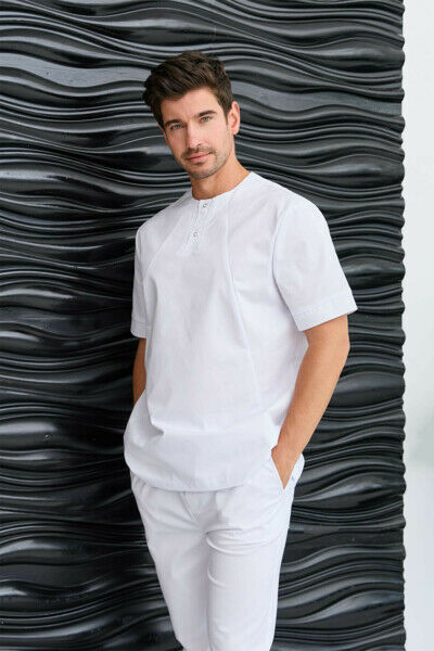 Туника мужская Dr. Nice на 2-х кнопках, белый, 48 - фото 1