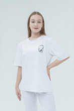 Футболка женская Тезис, принт "Зубик", белый, 42-44