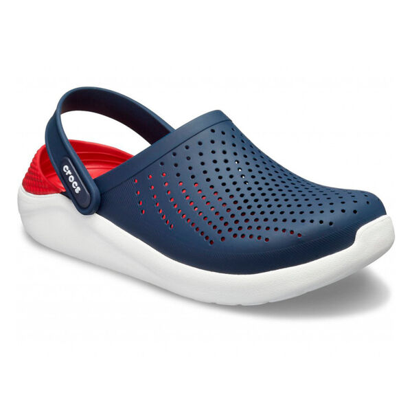 Сабо CROCS LiteRide Clog, темно-синие с красным задником, 42-43