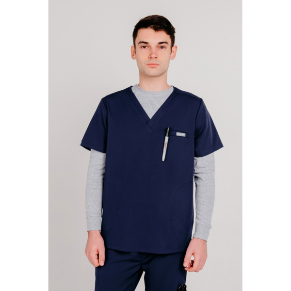 Топ медицинский мужской Frank, синий, S - фото 0