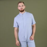 Рубашка мужская на молнии Тезис TZ700, серый, 50