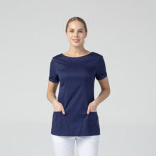 Туника женская Dr. Nice с молнией сзади, короткий рукав, синий, 42