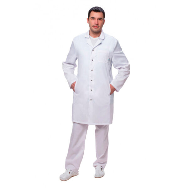 Халат мужской 510, длинный рукав, белый, 50 - фото 0