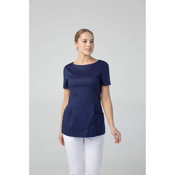 Туника женская Dr. Nice с молнией сзади, короткий рукав, синий, 40 - фото 3