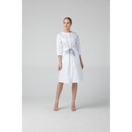 Платье Dr. Nice с серым поясом, белый, 46