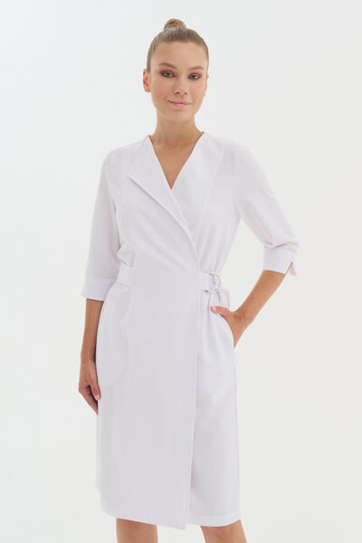 Халат-платье Тезис TZ150, белый, 44 - фото 4