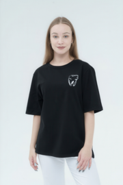 Футболка женская Тезис, принт "Зубик", черный, 46-48