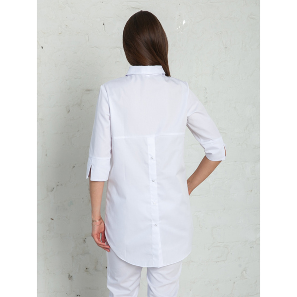Рубашка женская на кнопках, белый, 56 - фото 2
