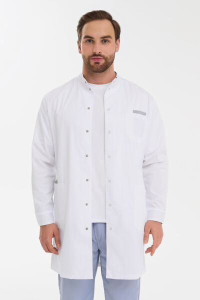 Халат мужской на кнопках Тезис TZ810, белый, 52 - фото 3