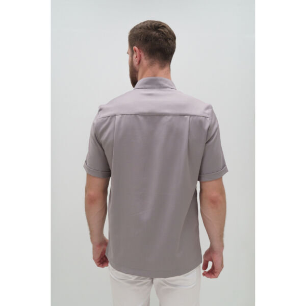 Рубашка мужская на молнии TZ700, серо-бежевый, 46 - фото 5