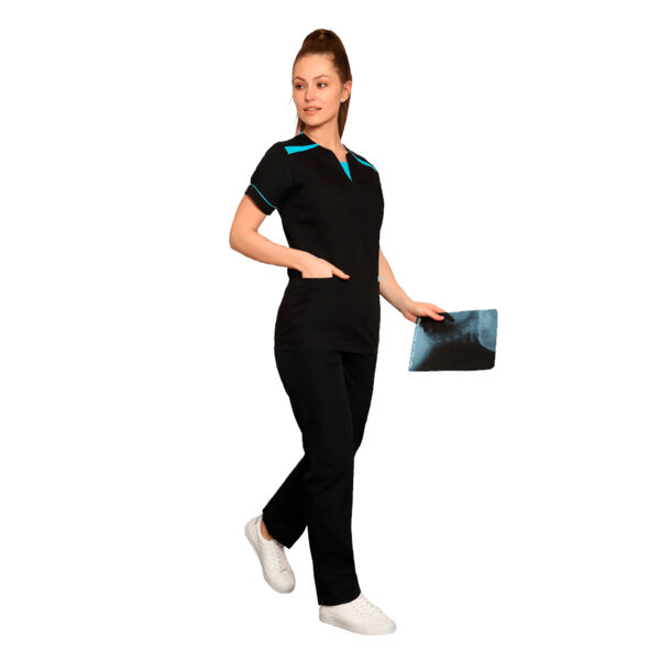 Туника женская 455 с голубыми вставками, черный, 48 - фото 1