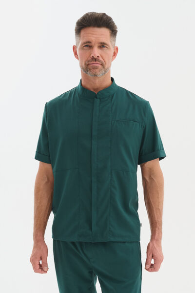 Рубашка мужская на молнии Тезис TZ700, зеленый, 58