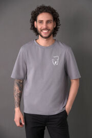 Футболка мужская Тезис, принт "Зубик", серый, 52-54