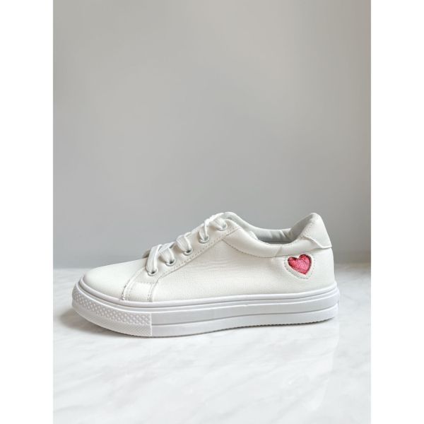 Кеды женские с сердцем, белый, 40 - фото 1