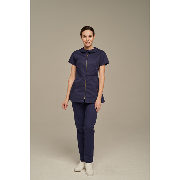 Туника женская Dr. Nice на молнии, с воротником, синий, 48 - фото 1