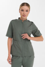 Рубашка женская на молнии Тезис TZ400, оливковый, 60