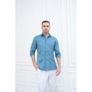 Рубашка мужская Dr. Nice, длинный рукав, деним, 52