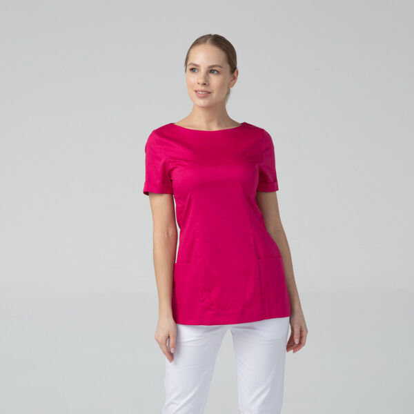 Туника женская Dr. Nice с молнией сзади, короткий рукав, малиновый, 42 - фото 1