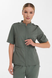 Рубашка женская на молнии Тезис TZ400, оливковый, 42