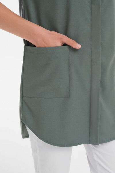 Рубашка женская на кнопках Тезис TZ450, оливковый, 54 - фото 2