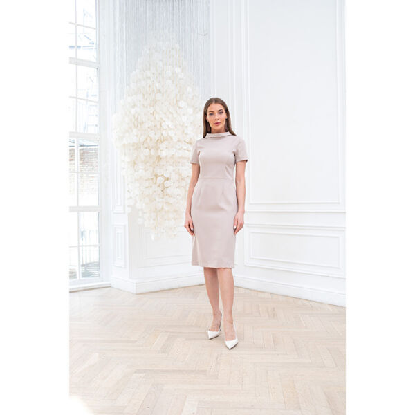 Платье Dr. Nice «Beauty» со стойкой, бежевый, 48 - фото 0