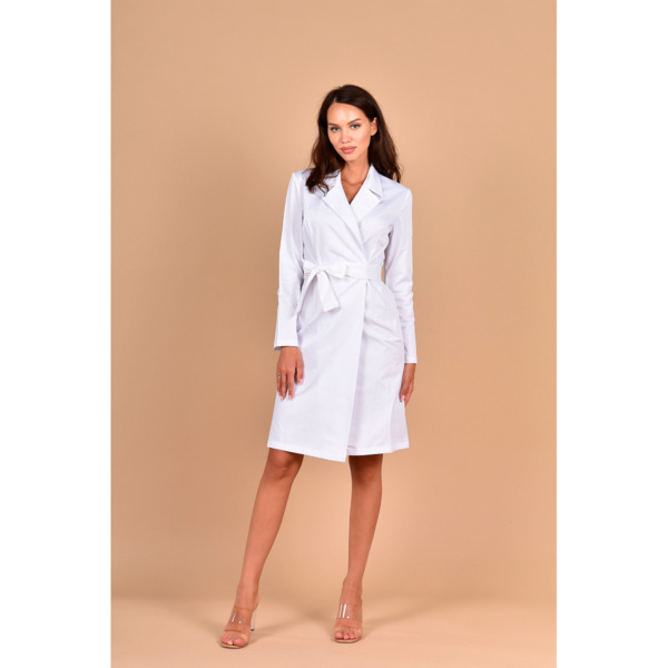 Халат женский тренч, белый, 48 - фото 4
