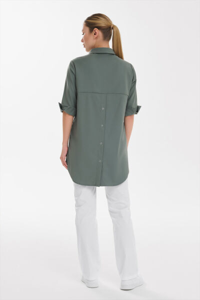 Рубашка женская на кнопках Тезис TZ450, оливковый, 46 - фото 5