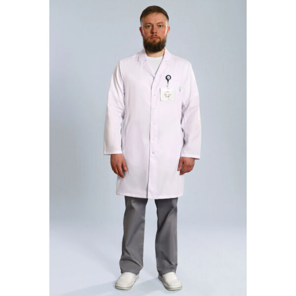 Халат мужской на кнопках 510, белый, 52 - фото 2