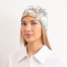 Шапочка медицинская, принт "Ушастые", бежевый