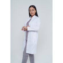 Халат женский 250, длинный рукав, белый, 40