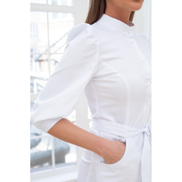 Платье Dr. Nice на пуговицах, белый, 50 - фото 1