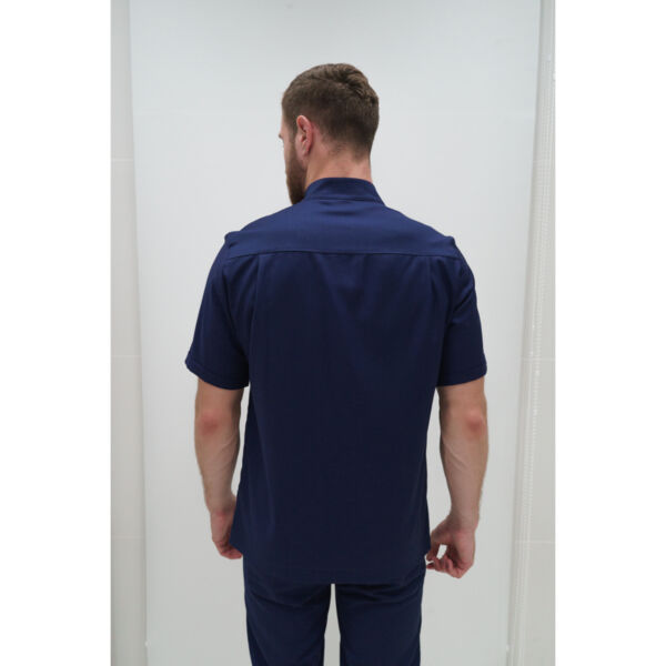 Рубашка мужская на молнии TZ700, темно-синий, 48 - фото 4