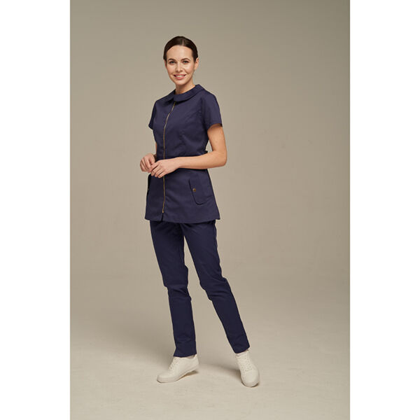 Туника женская Dr. Nice на молнии, с воротником, синий, 44 - фото 0