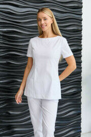 Туника женская Dr. Nice с молнией сзади, короткий рукав, белый, 52