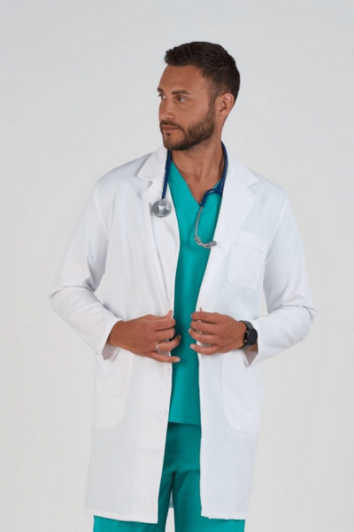 Халат мужской Тезис TZ834 на пуговицах, белый, 46 - фото 1